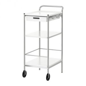 Ikea BYGEL Utility cart, white, silver color