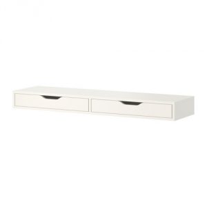 Ikea EKBY ALEX Shelf with drawers, white